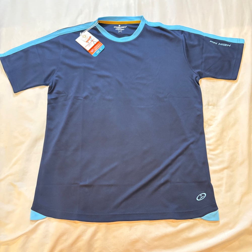 Pin High Golf‎ Cool Dry T-Shirt Mens XL Blue Short Sleeve Athletic NWT